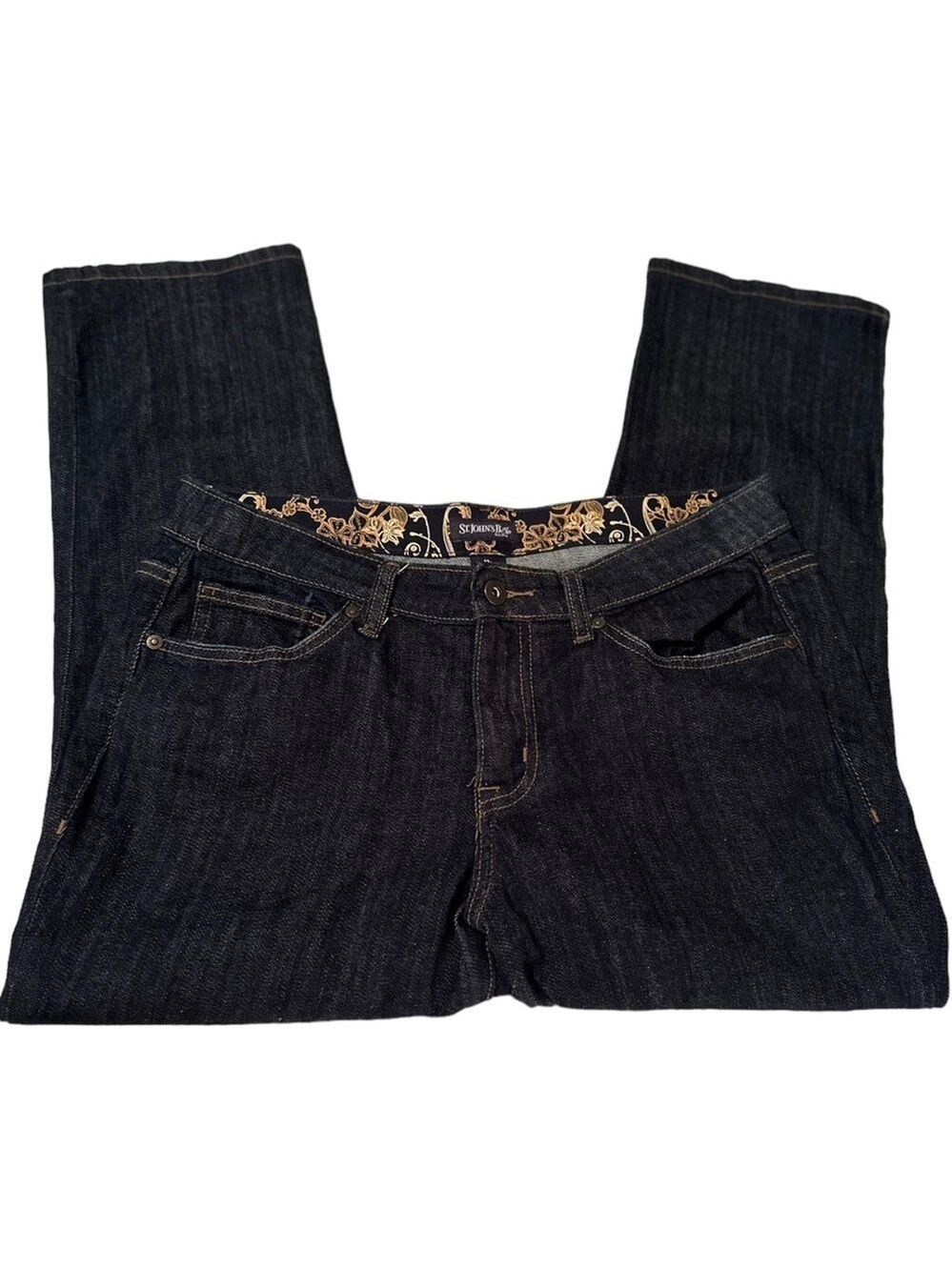 St. John’s Bay Capris Womens 12P Dark Blue Lightweight Denim Capri Pockets